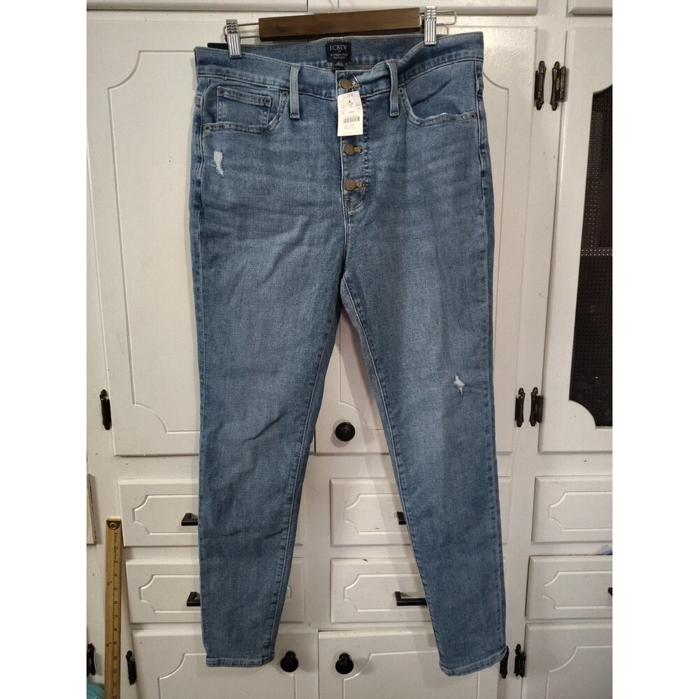 J. Crew Jeans Womens Size 31 Light Wash Denim Button Fly Skinny NEW Hi Rise